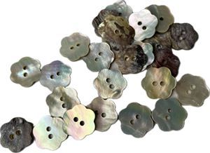 Perlemorknap - blomst i perlemor, 15 mm
